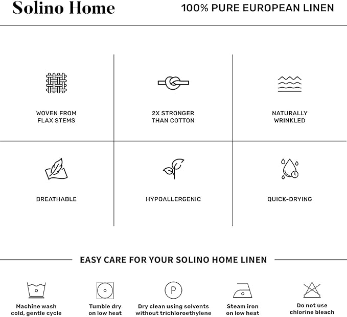 Solino Home Linen Natural Table Runner 48 Inches - Classic Hemstitch, 100% Pure Linen Coffee Table Runner 14 x 48 Inch Ideal for Dresser Tables - Spring, Summer, Mothers Day