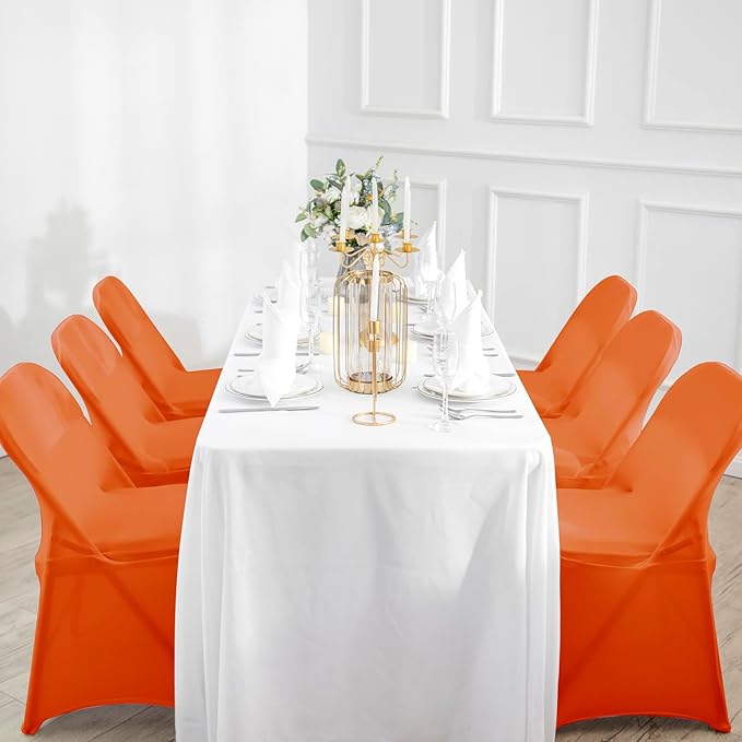 magalo 20 Pack Orange Spandex Folding Waterproof Chair Cover, Stretch Chair Cover Protector for Wedding, Party, Dining Banquet and Other Special Events