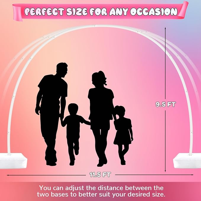 JOVIPOP Balloon Arch Kit,6 IN 1 Balloon Arch Stand With Weighted Water Bag Base for Birthday, Wedding, Engagement, Baby Baptism, Graduation,Christamas Party Decoration 9.5 Ft x 11.5 Ft