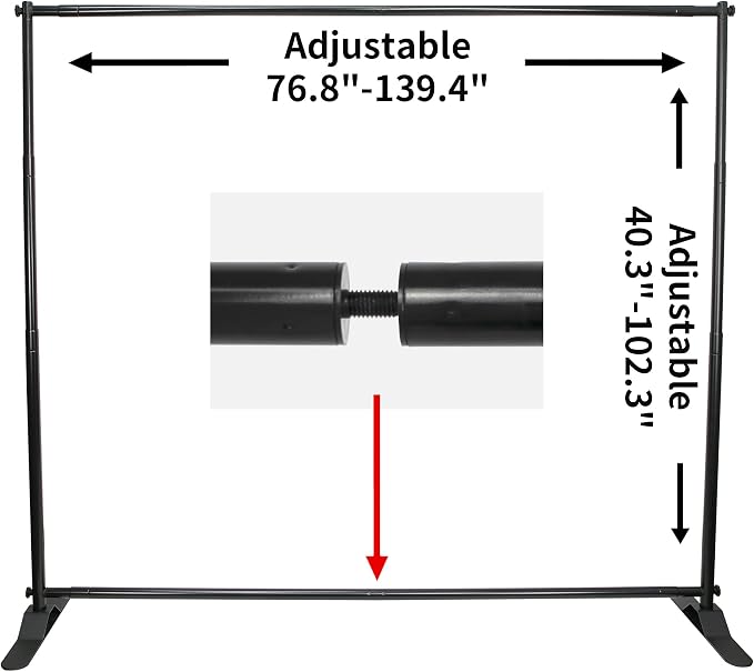 HIGIINC 8x10 Ft Heavy Duty Backdrop Banner Stand with Adjustable Photography Background Stand Step and Repeat Stand for Party Display, Trade Show, Photo Booth, Party, Wedding, Birthday