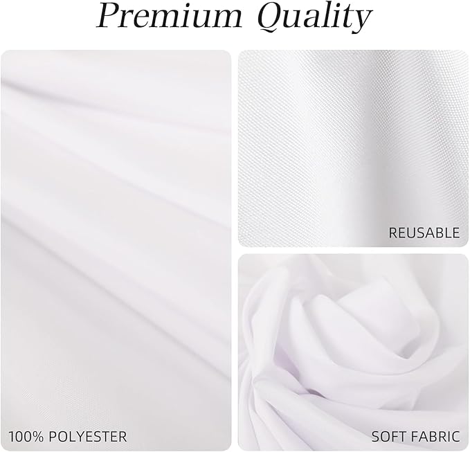WIGENIUS 2 Pack White Table Cloth Round Tablecloths 90 Inch,Polyester Table Cloth for 5 Foot Round Tables,Wrinkle Resistant Washable Fabric Table Covers for Party,Wedding Banquet