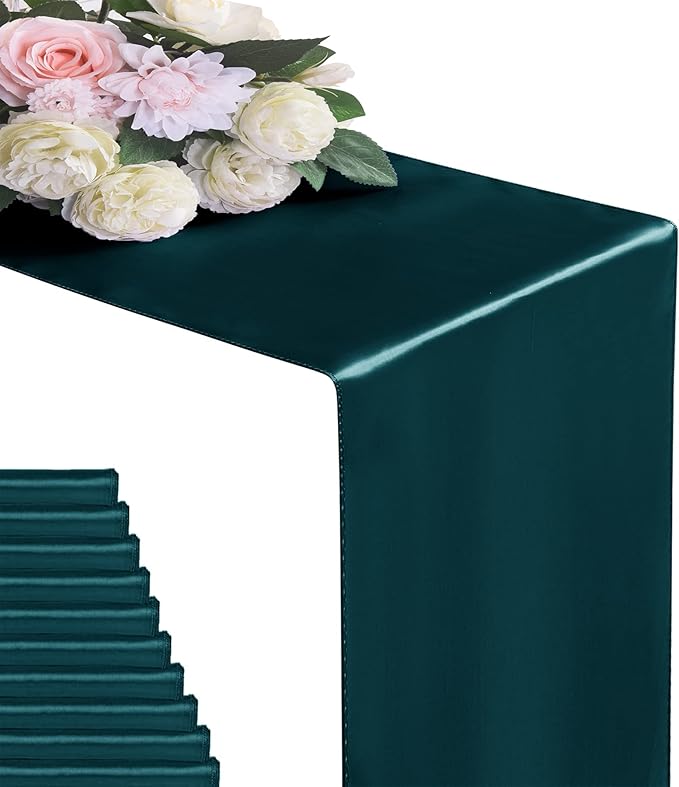 6Pack Christmas Table Runner 12 x 108 Inches Satin Silk Table Runner for Wedding, Birthday Party, Banquets, Graduations Decoration, fit Rectange and Round Table-Hunte