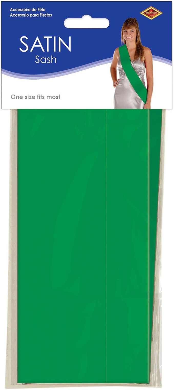 Satin Sash (green) Party Accessory (1 count) (1/Pkg) (Pack of 2)
