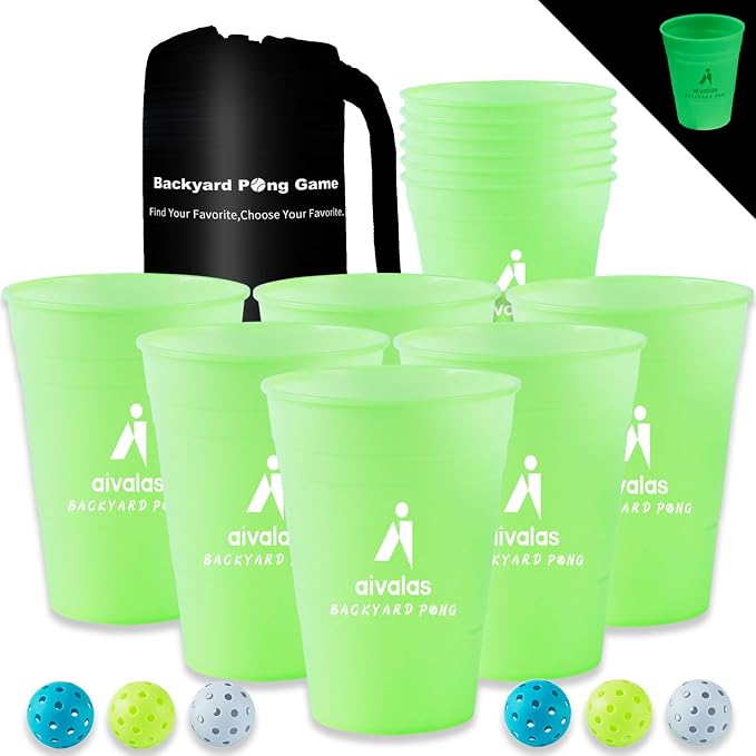 Aivalas Yard Pong Giant Outdoor Toss Games – XL Buckets with Basketball-Style Play, Portable Backyard Lawn Beach Camping Throwing Game for Adults Teens & Family – Includes Carry Bag, Easy to Store