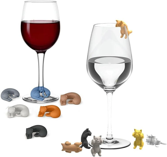 Wine Charms Glass Markers,Silicone Wine Glass Marking Label for Bar Party Cocktail Champagne Stem Glasses
