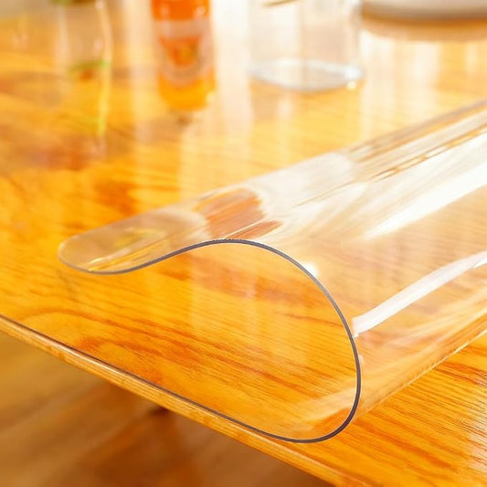 Clear Desk Mat 44 x 44 Inch, 1.5mm Thick Clear Table Protector, Protector for Dining Room Table, Waterproof Vinyl Tablecloth Pad Mat for Kitchen, Dresser, Writing Desk