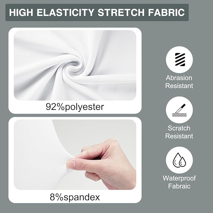 50 PCS White Folding Chair Covers for Party Spandex Stretch Chair Cover Durable, Washable Slipcovers, Universal Fit for Weddings, Dining, Events Decor