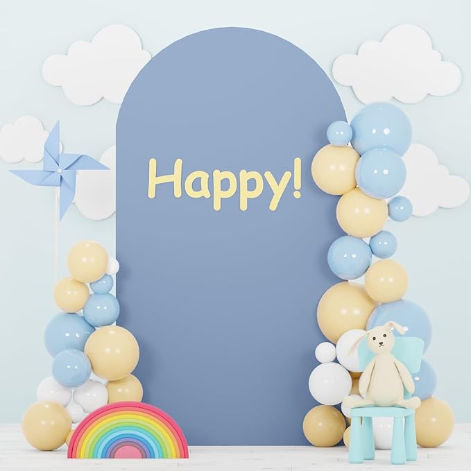 FOTSHARER Spandex Arch Cover 2.6FTx6FT Dusty Blue Arch Backdrop Cover for Arch Stand Chiara Arch Cover Spandex Arch Cover Backdrop Fabric Balloon Arched Cover for Wedding Birthday Party Decorations