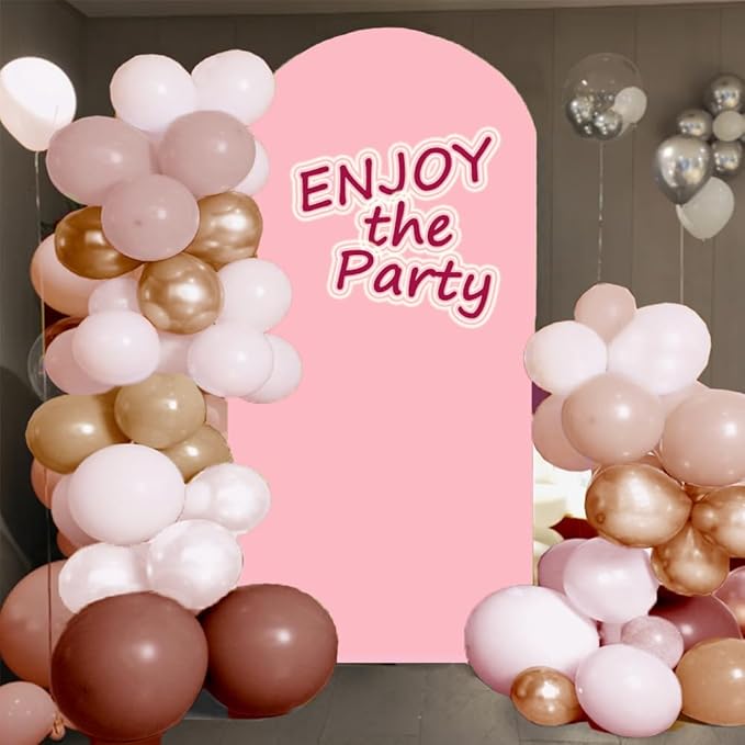 Pink 7.2 FT Arch Backdrop Cover, Pink Arch Cover, Wedding Arch Backdrop Stand Cover for Birthday Wedding Party Decoration