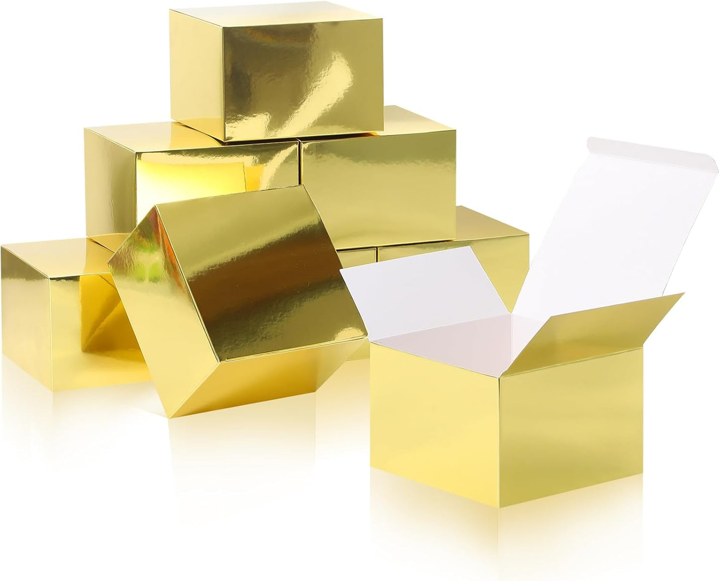 COTOPHER Small Gift Boxes 10 Pack 6x6x4 inches Gold Gift Boxes with Lids for Gifts, Crafting, Wedding Party Favor, Cupcake Box, Candy, Bridesmaids Proposal Box