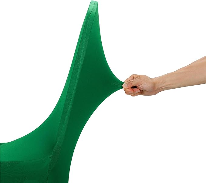 Peomeise Stretch Spandex Chair Cover for Wedding Party Dining Banquet Event (Emerald, 12)