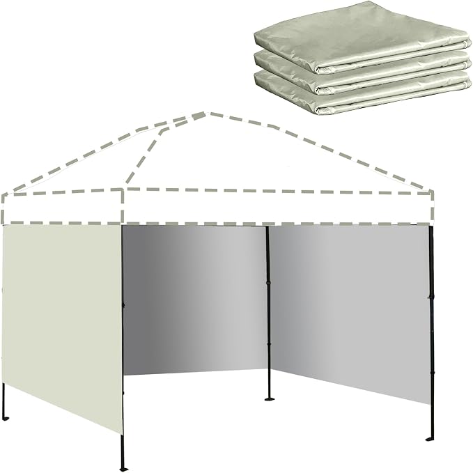 Instant Canopy Tent SideWalls Waterproof Sunwalls for 10x10 Pop Up CanopyTent, 300D Polyester Canopy Walls 3Pack Sidewalls Waterproof and UV Protection