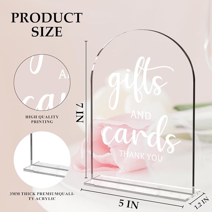 2 Pcs Wedding Sign Decor, Ceremony Sign, Wedding Sign for Reception & Event Party,Bridal Shower Decorations, Wedding Table Sign Accessories for Anniversary and Event 5x7 Inch