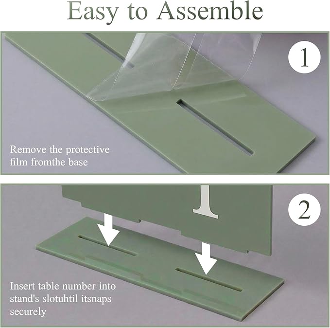 AceOrbit Sage Green Wedding Table Numbers 1-20 with Stands 5" x 7" Green Acrylic Wedding Signs with Holder Elegant Arch Numbered Signage Tabletop Reception Sign for Anniversary, Banquet, Event Decor