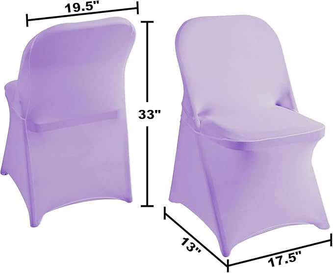 magalo 20 Pack Lavender Spandex Folding Waterproof Chair Cover, Stretch Chair Cover Protector for Wedding, Party, Dining Banquet and Other Special Events
