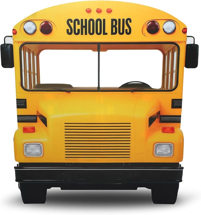 Amyhill 4.6ft School-Bus Cardboard Cutout Stand Up Life-Size Back to School Party Decorations First Day of School Photo Booth Standup for Welcome Party Supplies