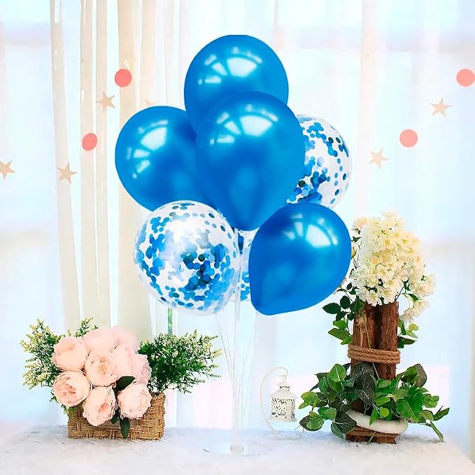 ZJDHPTY 4Set Blue Balloon Stand Table Centerpieces Party Decor | Blue Balloons,Blue Party Decorations for Birthday Graduation Retirement Anniversary Father's Day,New Years Eve Party Supplies