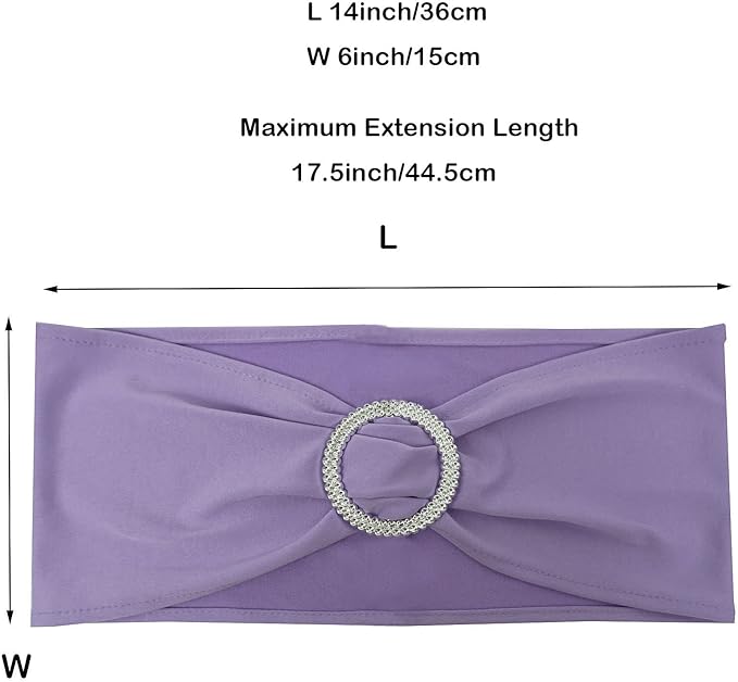 Spandex Chair Sashes Bands 30PCS Stretch Chair Ties Bows with Buckle Slider for Wedding Party Banquet Decoration (Lavender)…