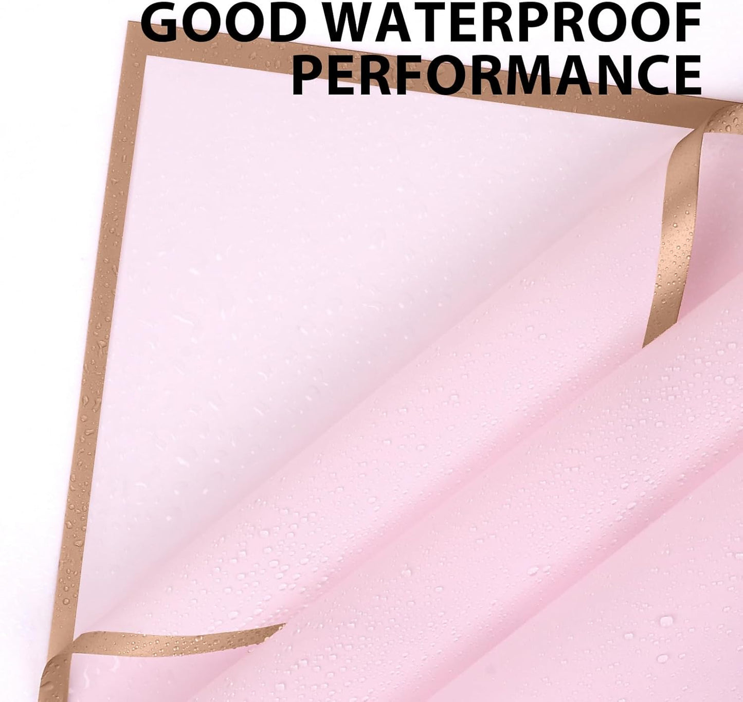 NESCCI 20 Sheets Pastel Pink Floral Bouquet Wrapping Paper - Waterproof, 22.8x22.8 inches, Perfect for Wedding, Birthday, Valentine's Day & More