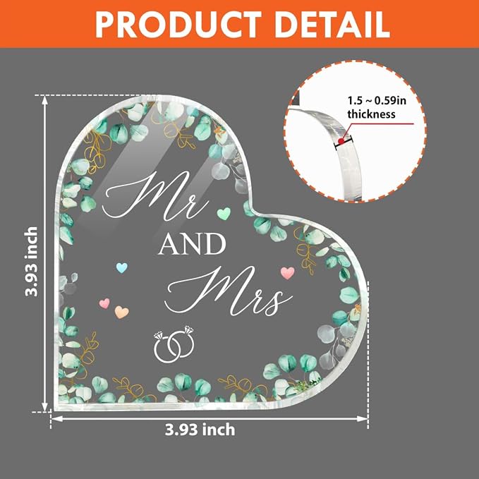 Wedding Acrylic Cake Toppers, Bride And Groom Cake Topper, Mr And Mrs Cake Topper, Anniversary Decorations (Wedding gift)