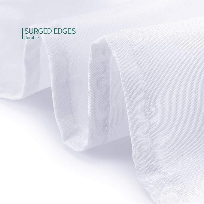 Surmente 132 inch Round Tablecloths -10 Pack White Round Table Cloths, Polyester Fabric Table Covers for Weddings, Banquets, or Restaurants