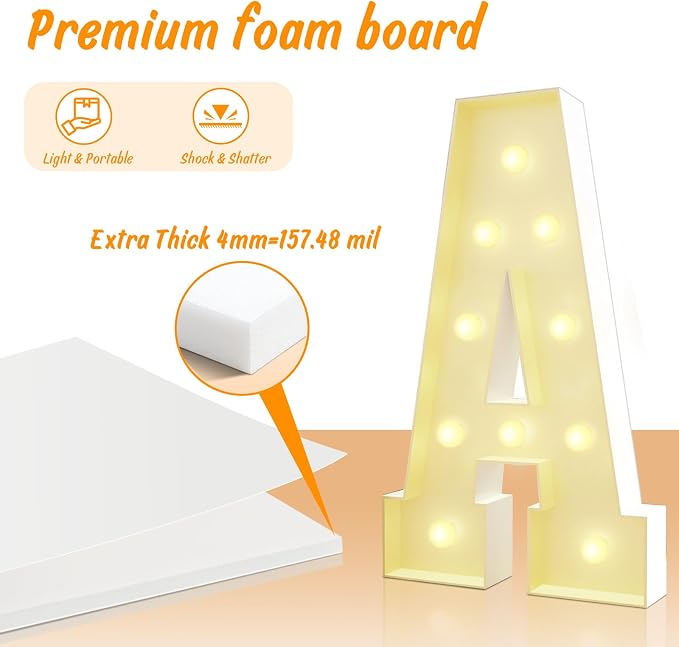 3FT Marquee Numbers 1, Large with Pre-Cut Foam Board Set, Easy-Install Reusable for Party Decoration, Birthdays, Weddings, Graduations, Baby Anniversaries