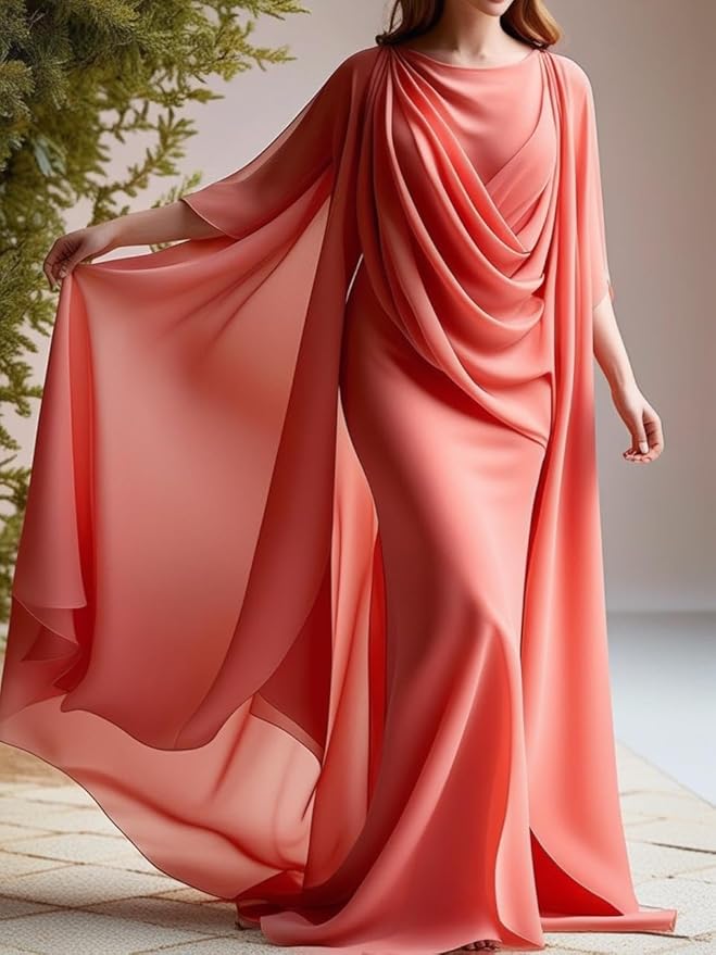New Star Fabrics Chiffon Fabric, Continuous 60" Wide (30ft) Sheer Material, 100% Soft Polyester, Ideal for Wedding, Party, Event Decor, Draping, and Dresses (Coral, 10 Yards)