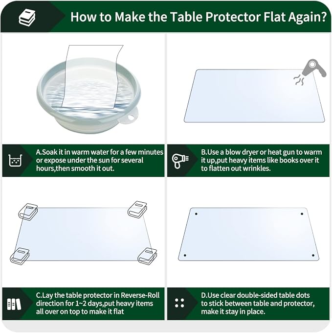 PVC Desktop Liners Cover Clear Plastic Table Protector Heat Resistant Vinyl Tablecloth Suitable Any Furniture Protective Waterproof Meeting Tabletop Protection Desk Top Blotter Under Grill 44x80 Inch