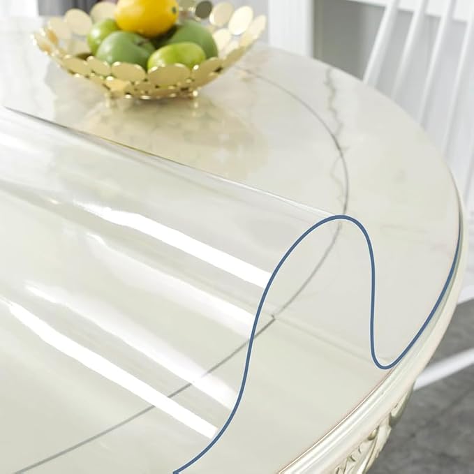 Deep Dream 2.0mm Thick 40 Inches Clear Round Table Protector, Round Table Cover, Tablecloth Protector, Table Protector for Dining Room Table & Office