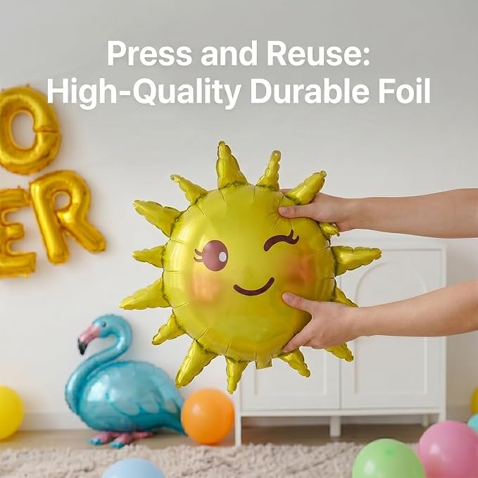 102 PCS "Hello Summer" Foil Balloon Decoration Kit, Tropical Summer Party with Flamingo Elephant Butterfly Mylar Balloons All-in-One Set, Gold Letter for Pool Party, Beach Party, Summer Decor