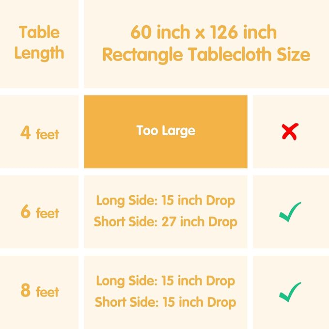 BRILLMAX 8 Pack Beige Tablecloths 60 x 126 Inch for 8ft Rectangle Tables - 150 GSM Polyester Fabric, 15" Standard Drop, Water, Stain & Wrinkle Resistant Cloth Cover for Wedding Banquet Dining Buffet