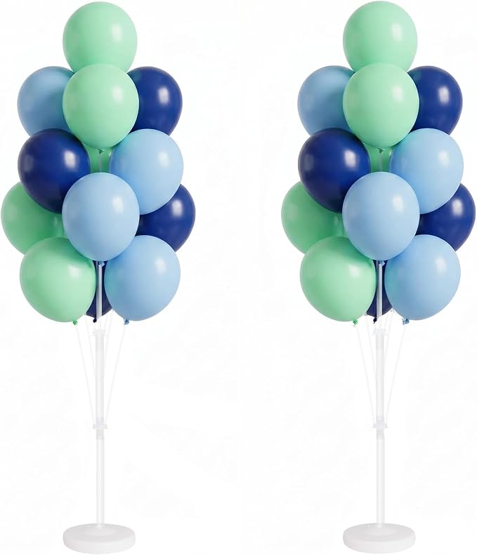 Balloon Column Stand Kit with Balloons, Base and Pole, Balloon Column Kit for Floor or Table Backdrop Decoration for Party Wedding Baby Shower Birthday Graduation (Blue Mint)