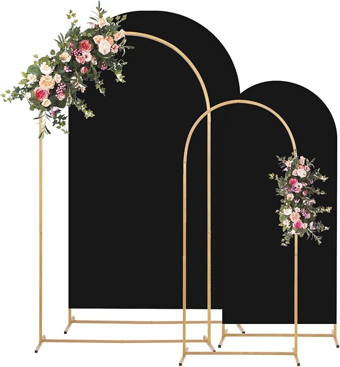 Toolterritary Metal Arch Backdrop Stand and Cover Set, 7.2FT, 6FT Party Backdrop, Easy to Assemble, Backdrop Stand for Parties, Birthday, Baby Showe
