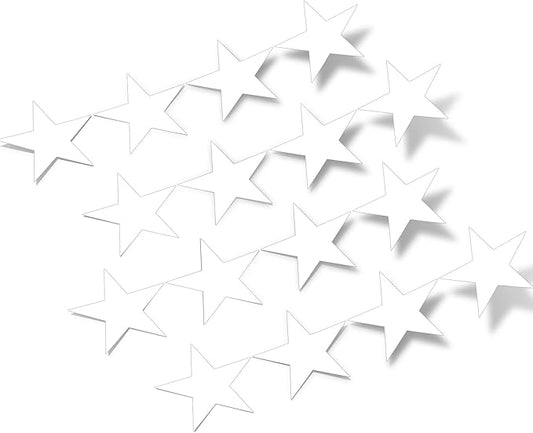 (1 inch) Set of 150 White Stars Vinyl Wall Decals Stickers - Removable Adhesive Safe on Smooth or Textured Walls Bathroom Kids Room Nursery Decor