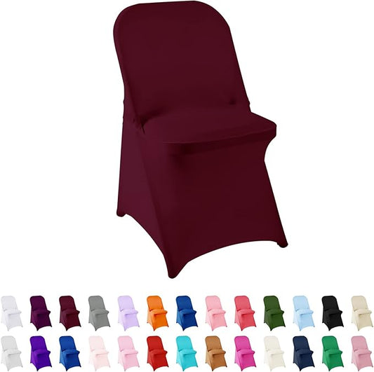 Spandex Chair Cover,12PCS,Living Room Folding Chair Covers,Removable Chair Covers Washable Protector Stretch Chair Cover for Party, Banquet,Wedding Event,Hotel(Burgundy)