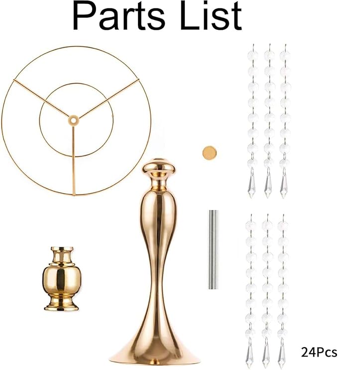 Gold Vase Stand Table: 13.8in Wedding Centerpieces, Set of 10 | High End Crystal Design Vase Stand for Wedding Party Reception Birthday Event Home, Tall Table Center Piece