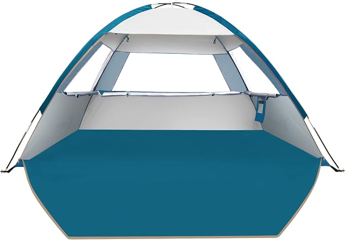 COMMOUDS Beach Tent Sun Shelter for 3/4/6/8 Person, UPF 50+ UV Protection Beach Shade Canopy Tent, Lightweight, Easy Set Up and Carry