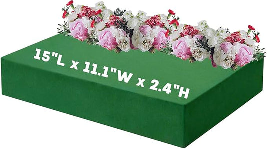 Prashent 1 Pcs Large Floral Foam Blocks, Wet & Dry Green Foam for Fresh & Artificial Flower Arrangements, DIY Craft Supplies for Wedding, Home, Bouquets & Floral Projects (15.7” x 11.8” x 2.4”)