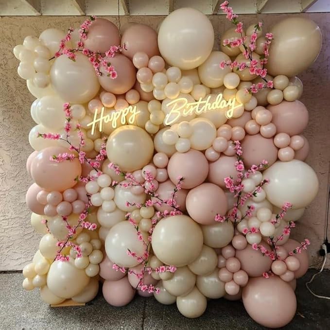 Pastel Orange Double Stuffed Balloons Different Size 115Pcs 5/10/12/18" Peach Blush Balloons Arch Garland kit for Birthday Baby Shower Bridal Shower Wedding Gender Reveal Party