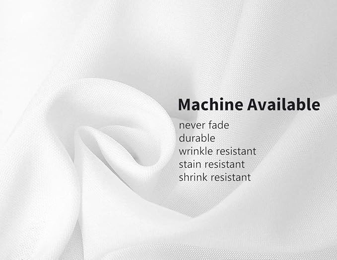 Surmente White Square Tablecloth-52x52 Inch Table Cloth for Small Square Tables,Washable Polyester Table Cover for Weddings, Banquets, or Restaurants