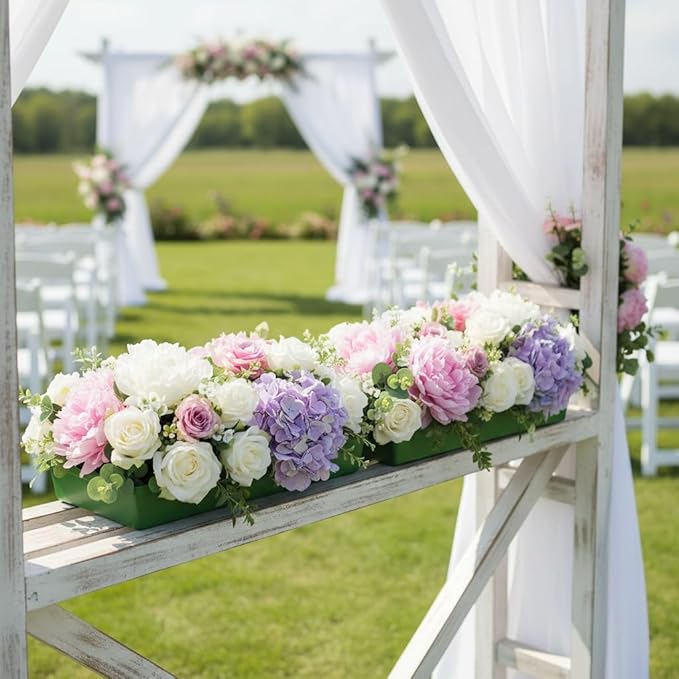 10pcs Floral Foam Trays for Flower Arrangement, Rectangle Floral Foam Holder, Plastic Mud Fixing Plates Flower Bowls for Centerpieces, Festival Wedding Party Decoration, 10.22x4.72x1.57in