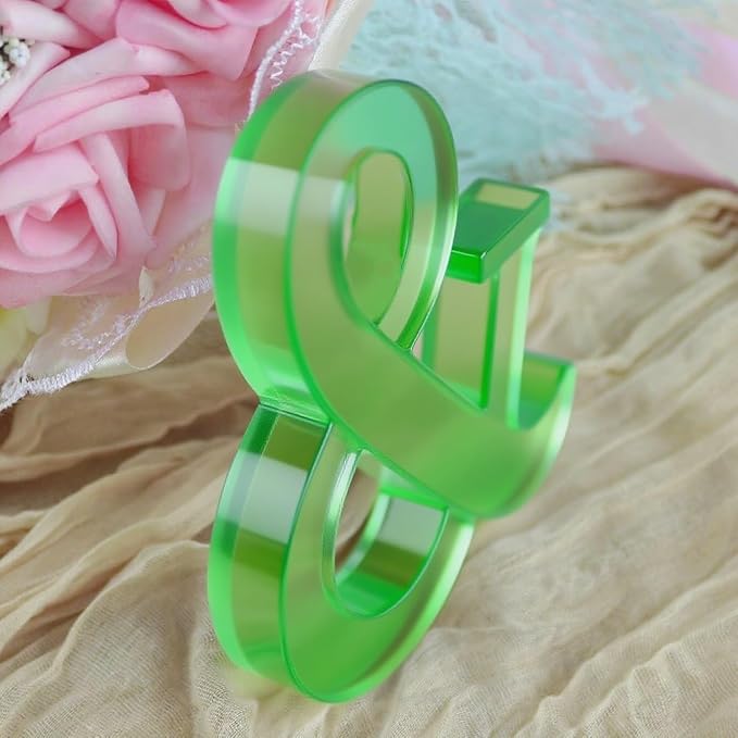 Mr & Mrs Sign for Wedding Table Decor,Large Acrylic Mr and Miss Sign,Photo Props, Freestanding Wedding Centerpiece Table Letters Wedding Decorations for Anniversary,Engagement,Party (Translucent Green, 0.78'')