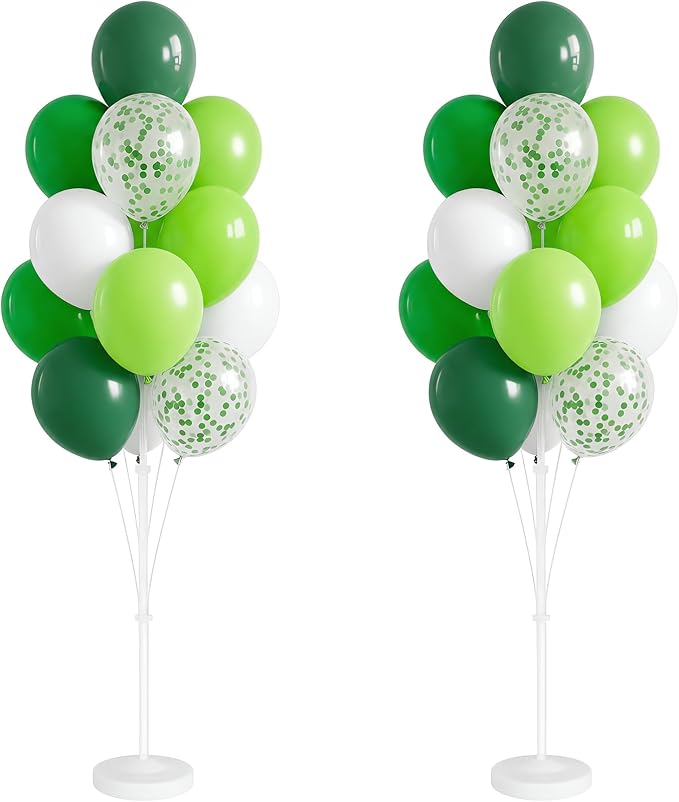 Balloon Column Stand Kit with Balloons, Base and Pole, Balloon Column Kit for Floor or Table Backdrop Decoration for Party Wedding Baby Shower Birthday Graduation (Forest Green)
