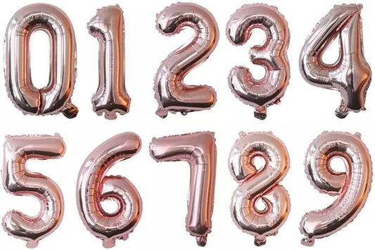 40 Inches Numbers 0-9 Rose Gold Foil Mylar Big Balloon Birthday Party Décor Event Decorations Supplies