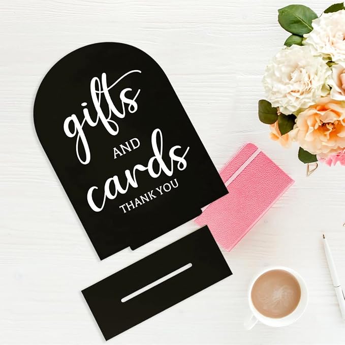 6 Pcs Wedding Sign Decor, Ceremony Sign, Wedding Sign for Reception & Event Party,Bridal Shower Decorations, Wedding Table Sign Accessories for Anniversary and Event 5x7 Inch Black White