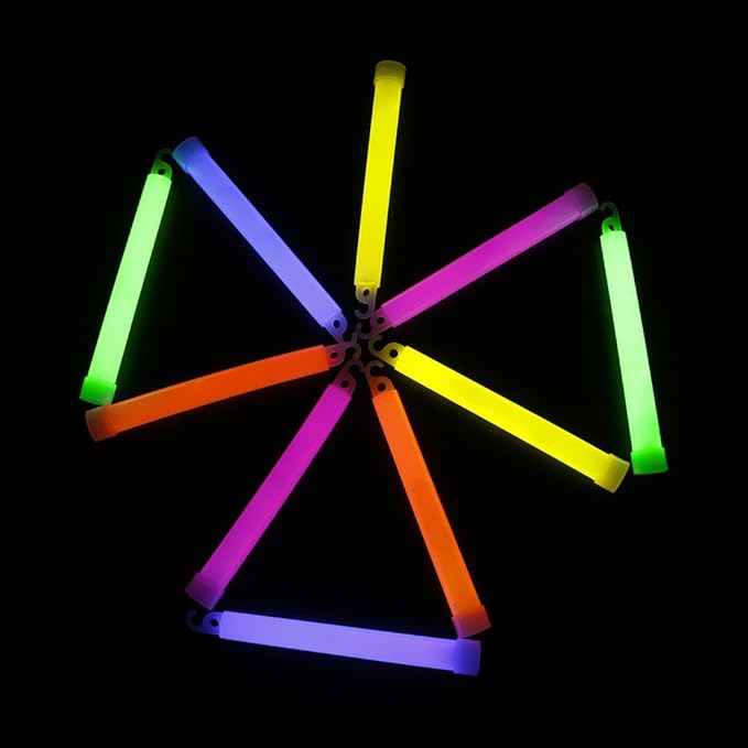 novelinks 25 Pcs 6'' Premium Glow Sticks Bulk - Ultra Bright Large Glow Necklaces Light up Glow in The Dark, Emergency Glow Sticks, Long-lasting Lighting Waterproof