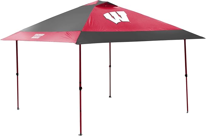 Logo Brands NCAA 12x12 Solo Up Canopy - 144 Square Feet of Shade – One-Person Easy Setup, UV-50 Protection, Rolling Storage Bag – Perfect Tent for Tailgates and Outdoor Events