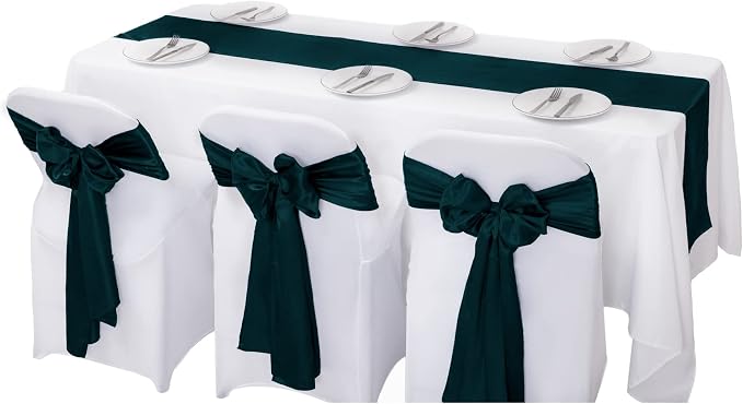 24Pack Christmas Table Runner 12 x 108 Inches Satin Silk Table Runner for Wedding, Birthday Party, Banquets, Graduations Decoration, fit Rectange and Round Table-Hunte
