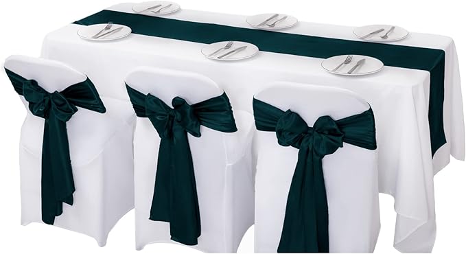 6Pack Christmas Table Runner 12 x 108 Inches Satin Silk Table Runner for Wedding, Birthday Party, Banquets, Graduations Decoration, fit Rectange and Round Table-Hunte