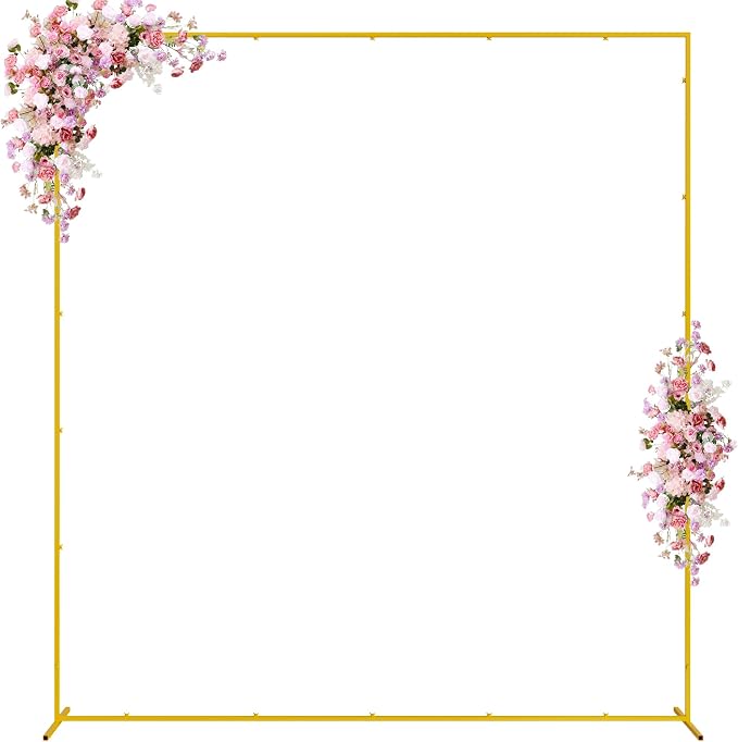 Wokceer Wedding Arch Backdrop Stand Square 7.2 x 6.6 FT Wedding Arches for Ceremony Metal Balloon Arch Frame for Weddings Birthday Party Garden Arbor Anniversary Event Decor